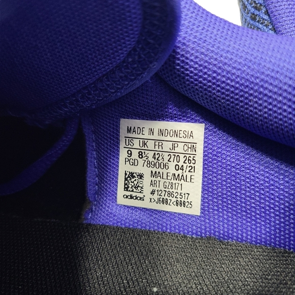 Men's Adidas Kaptir Super Boost Running Shoes Sonic Ink - Picture 9 of 10